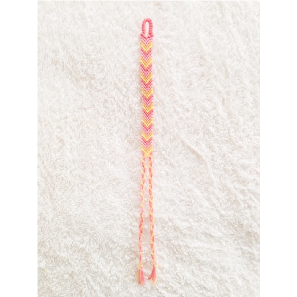 Friendship Bracelet (Pink/Yellow Chevron)
